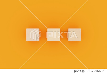 背景素材_積み木_3つ_オレンジ 137796663