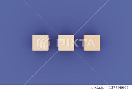 背景素材_積み木_3つ_ネイビー 137796665