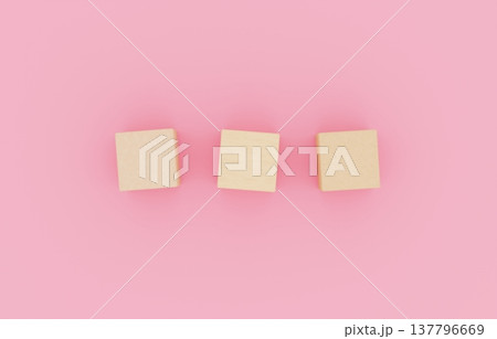 背景素材_積み木_3つ_ピンク 137796669