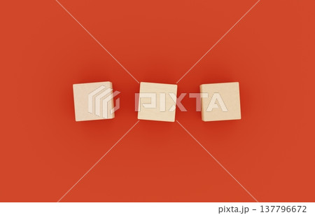 背景素材_積み木_3つ_赤 背景素材_積み木_3つ_赤 137796672