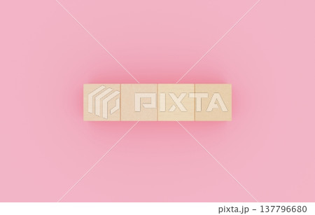 背景素材_積み木_4つ_ピンク 背景素材_積み木_4つ_ピンク 137796680