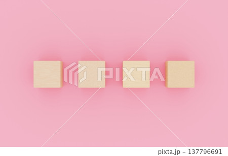 背景素材_積み木_4つ_ピンク 背景素材_積み木_4つ_ピンク 137796691
