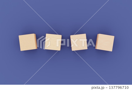 背景素材_積み木_4つ_ネイビー 137796710