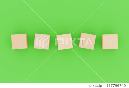背景素材_積み木_5つ_緑 137796740