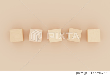 背景素材_積み木_5つ_ベージュ 137796742
