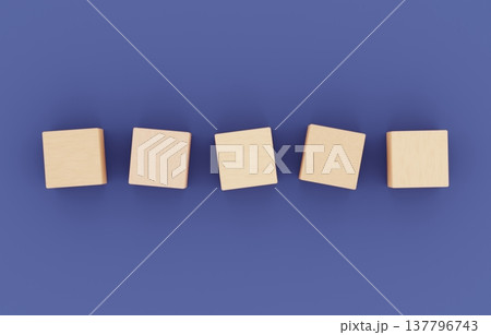 背景素材_積み木_5つ_ネイビー 背景素材_積み木_5つ_ネイビー 137796743