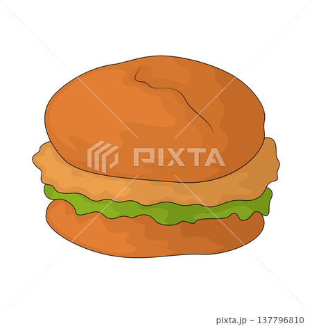 Illustration of Chicken Burger 137796810
