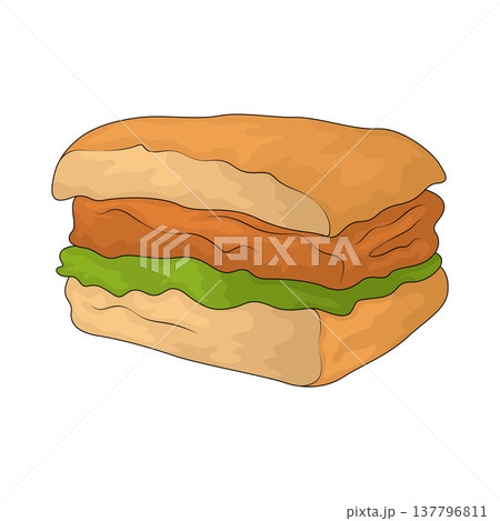 Illustration of Chicken Sandwich Illustration of Chicken Sandwich 137796811