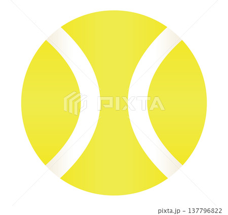 スポーツのテニスで使うボールをグラデーション効果を付けてデザインしたベクターのイラストのグラフィック 137796822