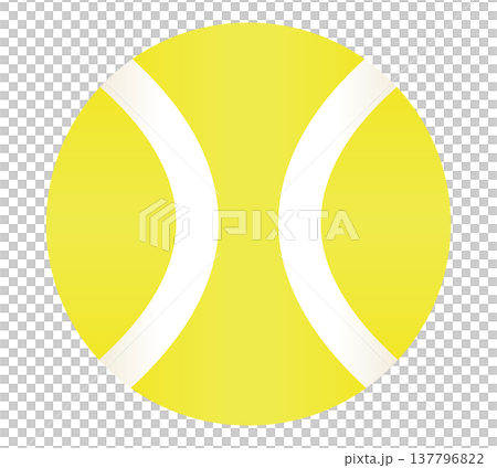 スポーツのテニスで使うボールをグラデーション効果を付けてデザインしたベクターのイラストのグラフィック 137796822