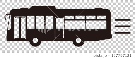 Silhouette of a moving bus Silhouette of a moving bus 137797121