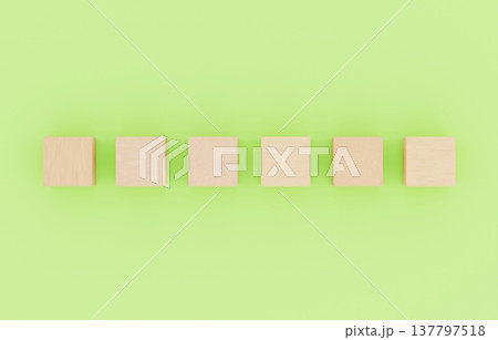 背景素材_積み木_6つ_黄緑 背景素材_積み木_6つ_黄緑 137797518