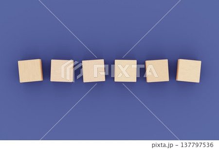 背景素材_積み木_6つ_ネイビー 背景素材_積み木_6つ_ネイビー 137797536