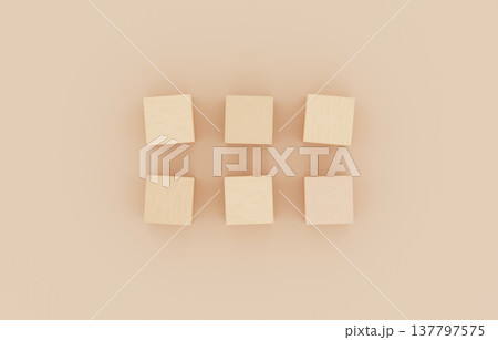 背景素材_積み木_6つ_ベージュ 137797575