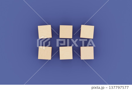 背景素材_積み木_6つ_ネイビー 137797577