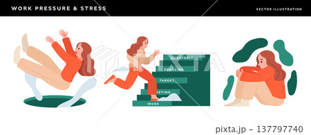 Woman feeling work stress and depression Woman feeling work stress and depression 137797740