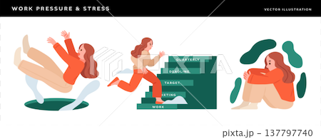 Woman feeling work stress and depression Woman feeling work stress and depression 137797740