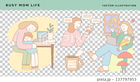 Busy working mom and single mom daily life Busy working mom and single mom daily life 137797953
