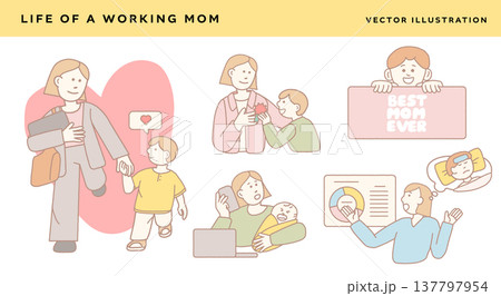 Busy working mom and single mom daily life 137797954