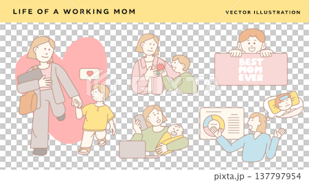 Busy working mom and single mom daily life 137797954