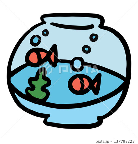 Hand drawn fish in a glass bowl for pet, vet, home, house, room, post card, animals, cartoon, comic, plush toy, kid doll, sticker, cute patch, shirt print, pin, brooch, living things, indoors, icon Hand drawn fish in a glass bowl for pet, vet, home, house, room, post card, animals, cartoon, comic, plush toy, kid doll, sticker, cute patch, shirt print, pin, brooch, living things, indoors, icon 137798225