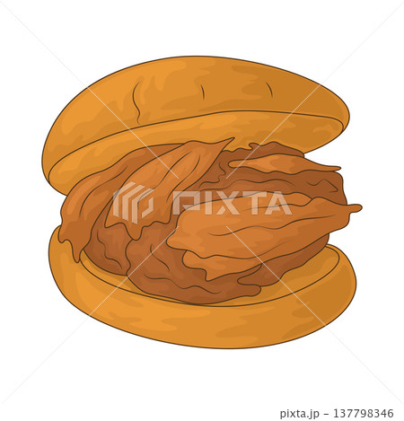 Illustration of Pulled Pork Sandwich Illustration of Pulled Pork Sandwich 137798346
