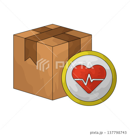 Illustration of medical delivery box Illustration of medical delivery box 137798743
