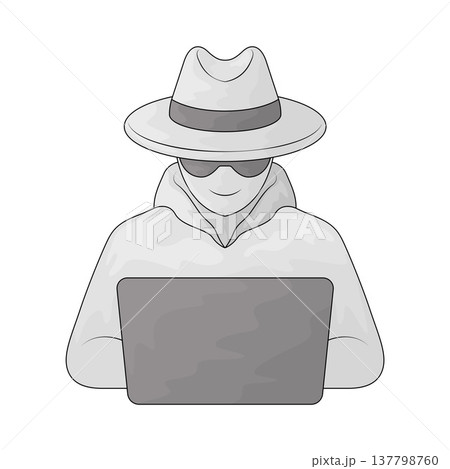 Illustration of white hat hacker Illustration of white hat hacker 137798760