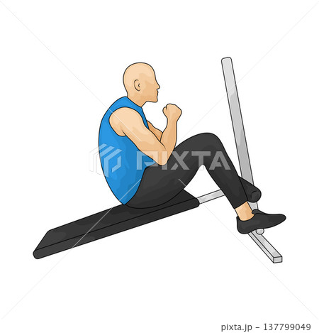 Illustration of Bench sit up 137799049
