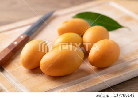 Fresh Marian plum (Mayongchid), Thai tropical fruit in summer season 137799148