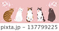 桜と猫のヘッダーデザイン 137799225