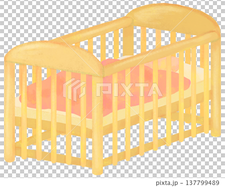 簡易木製嬰兒床示意圖 137799489