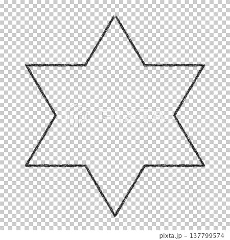 チョーク風カクカク図形 6点 チョーク風カクカク図形 6点 137799574