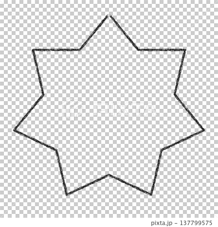 チョーク風カクカク図形　7点 137799575