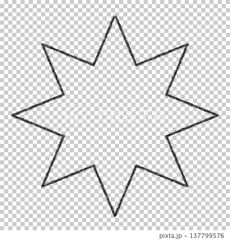 チョーク風カクカク図形　8点 137799576