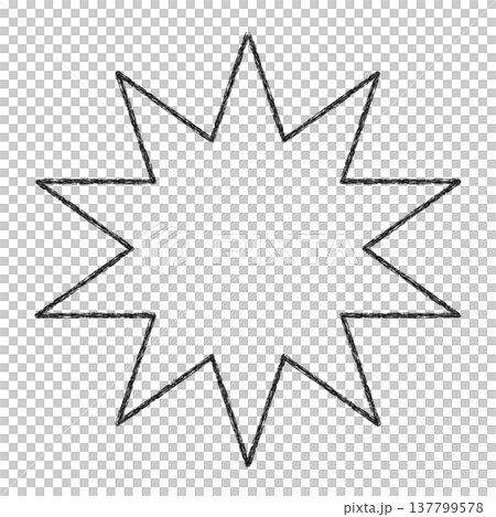 チョーク風カクカク図形　10点 137799578