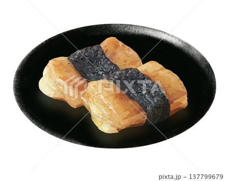 餅の磯辺焼き(黒皿) 餅の磯辺焼き(黒皿) 137799679