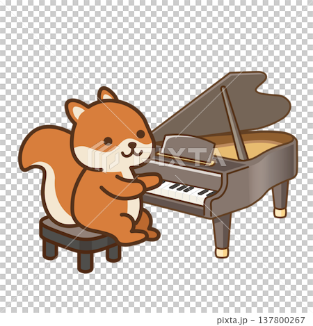 Cute illustration of a squirrel playing the piano | For kids (nursery school, kindergarten, school) Cute illustration of a squirrel playing the piano | For kids (nursery school, kindergarten, school) 137800267