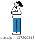 考える女性イラスト 137800318
