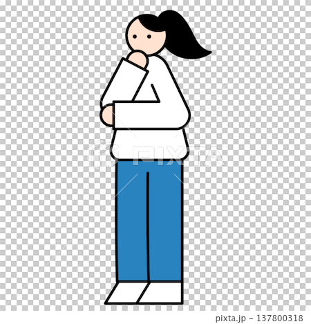 考える女性イラスト 137800318