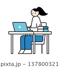 パソコンを使っている女性 137800321