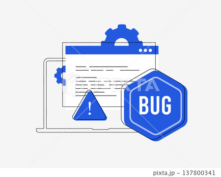 AI bug detection in CI CD pipeline, automated error monitoring, software deployment with code issue alerts. System diagnostics with development workflow stability and release quality illustration AI bug detection in CI CD pipeline, automated error monitoring, software deployment with code issue alerts. System diagnostics with development workflow stability and release quality illustration 137800341