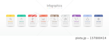 Infographic 9 options design elements for your business data. Vector Illustration. 137800414