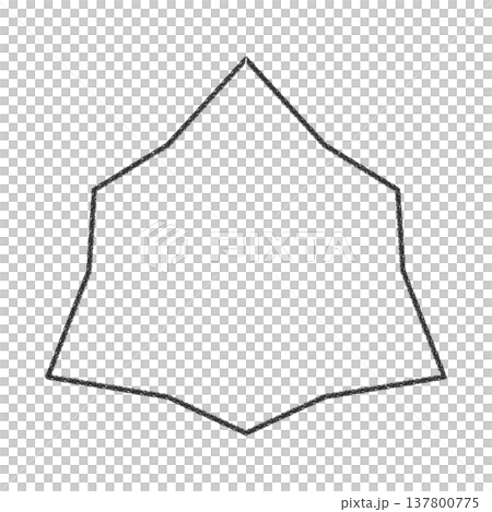 手書きチョーク風図形　3トゲ 137800775
