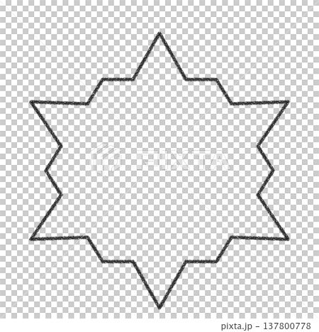 手書きチョーク風図形 6トゲ 手書きチョーク風図形 6トゲ 137800778
