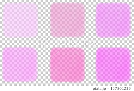 ピンクのカラフル水彩四角の素材セット 137801239