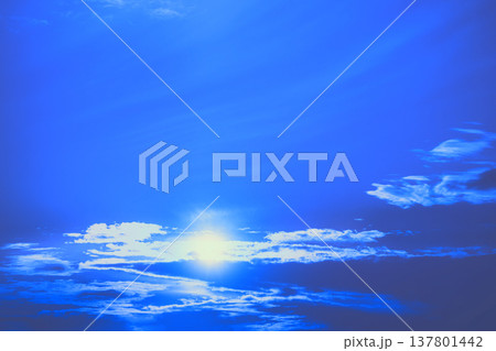 Blue cloudy sky at daylight. Sky texture. Abstract nature background 137801442