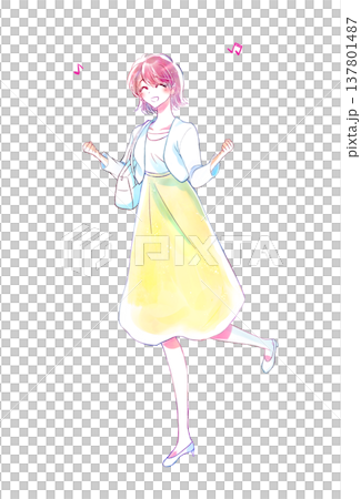 楽しそうな女性　春 137801487