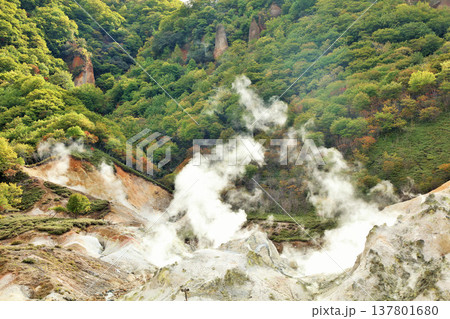 北海道 登別 地獄谷の風景 北海道 登別 地獄谷の風景 137801680