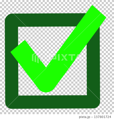 Simple green checkbox icon Simple green checkbox icon 137801724